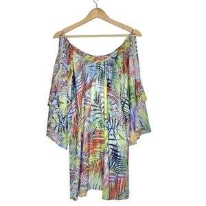 Parker Tampa Fern Print Cold Shoulder Mini Dress Women's Size Small